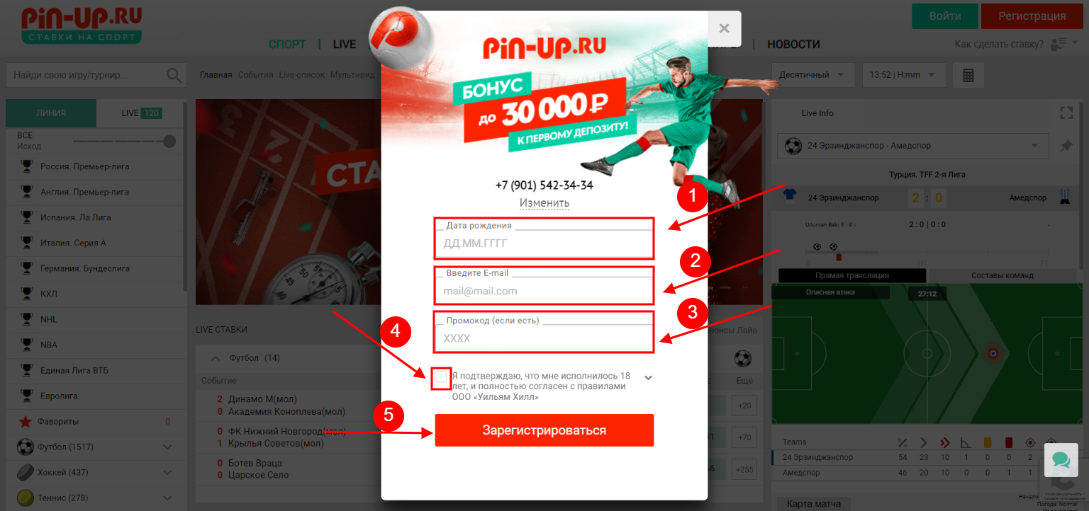 Pin-Up регистрационная форма – фото bukmekerskie-kompanii.ru
